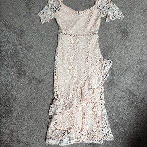 Lulus Lace Dress in Blush